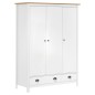 vidaXL Armario de 3 puertas Hill Range madera pino blanco 127x50x170cm vidaXL Armario de 3 puertas Hill Range madera pino blanco 127x50x170cm