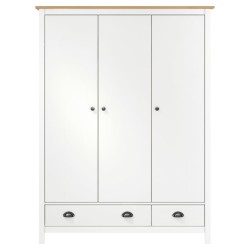vidaXL Armario de 3 puertas Hill Range madera pino blanco 127x50x170cm
