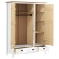 vidaXL Armario de 3 puertas Hill Range madera pino blanco 127x50x170cm vidaXL Armario de 3 puertas Hill Range madera pino blanco 127x50x170cm