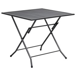 vidaXL Mesa plegable de malla de acero antracita 80x80x72 cm 