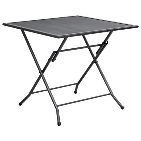 vidaXL Mesa plegable de malla de acero antracita 80x80x72 cm 