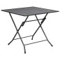 vidaXL Mesa plegable de malla de acero antracita 80x80x72 cm vidaXL Mesa plegable de malla de acero antracita 80x80x72 cm