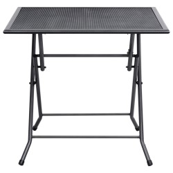 vidaXL Mesa plegable de malla de acero antracita 80x80x72 cm 