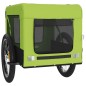 vidaXL Remolque de bicicleta mascotas hierro tela Oxford verde negro vidaXL Remolque de bicicleta mascotas hierro tela Oxford verde negro
