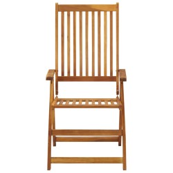 vidaXL Sillas de jardín reclinables 2 uds madera maciza de acacia