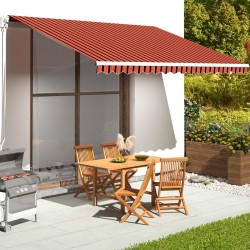 vidaXL Tela de repuesto para toldo naranja y marrón 4,5x3,5 m