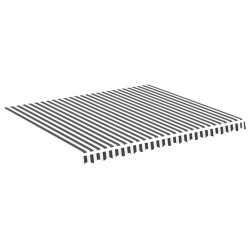 vidaXL Tela de repuesto para toldo gris antracita y blanco 4x3,5 m