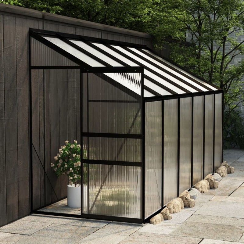 vidaXL Invernadero de aluminio gris antracita 7,77 m³