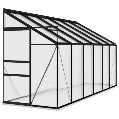 vidaXL Invernadero de aluminio gris antracita 7,77 m³