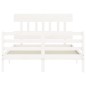 vidaXL Estructura de cama con cabecero madera maciza blanco 140x190 cm vidaXL Estructura de cama con cabecero madera maciza blanco 140x190 cm