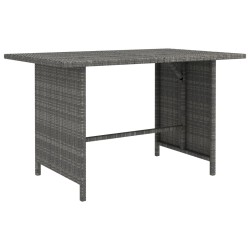vidaXL Mesa de jardín de ratán sintético gris 110x70x65 cm
