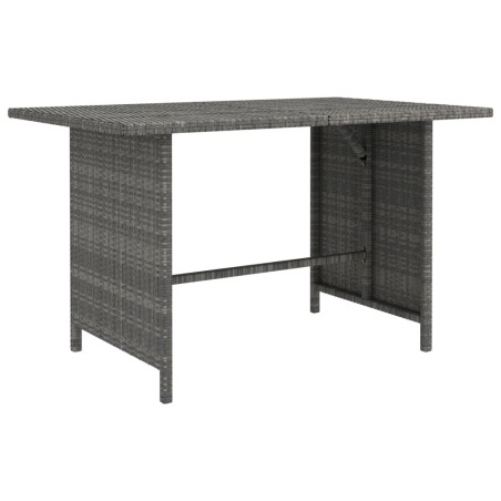 vidaXL Mesa de jardín de ratán sintético gris 110x70x65 cm
