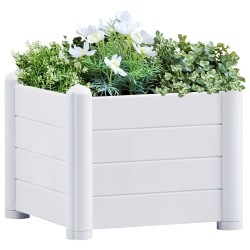 vidaXL Arriate de jardín PP blanco 43x43x35 cm