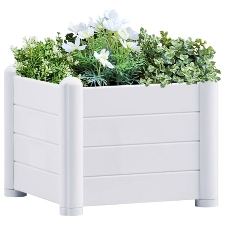 vidaXL Arriate de jardín PP blanco 43x43x35 cm