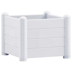vidaXL Arriate de jardín PP blanco 43x43x35 cm