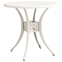 vidaXL Mesa de jardín aluminio fundido blanca 78x78x72 cm