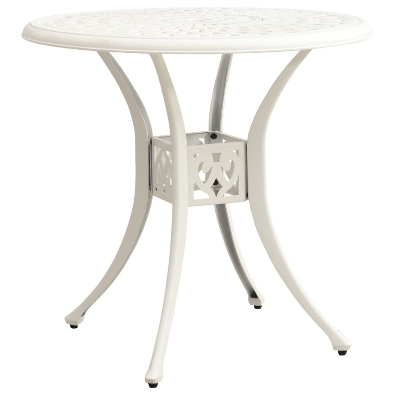 vidaXL Mesa de jardín aluminio fundido blanca 78x78x72 cm vidaXL Mesa de jardín aluminio fundido blanca 78x78x72 cm