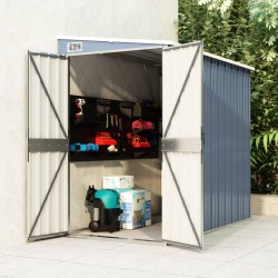 vidaXL Cobertizo de jardín pared acero galvanizado gris 118x194x178cm