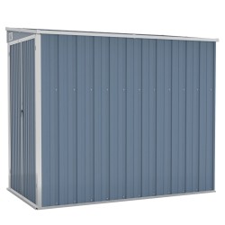 vidaXL Cobertizo de jardín pared acero galvanizado gris 118x194x178cm