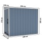 vidaXL Cobertizo de jardín pared acero galvanizado gris 118x194x178cm vidaXL Cobertizo de jardín pared acero galvanizado gris 118x194x178cm