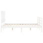 vidaXL Estructura de cama con cabecero madera maciza blanco 140x190 cm vidaXL Estructura de cama con cabecero madera maciza blanco 140x190 cm