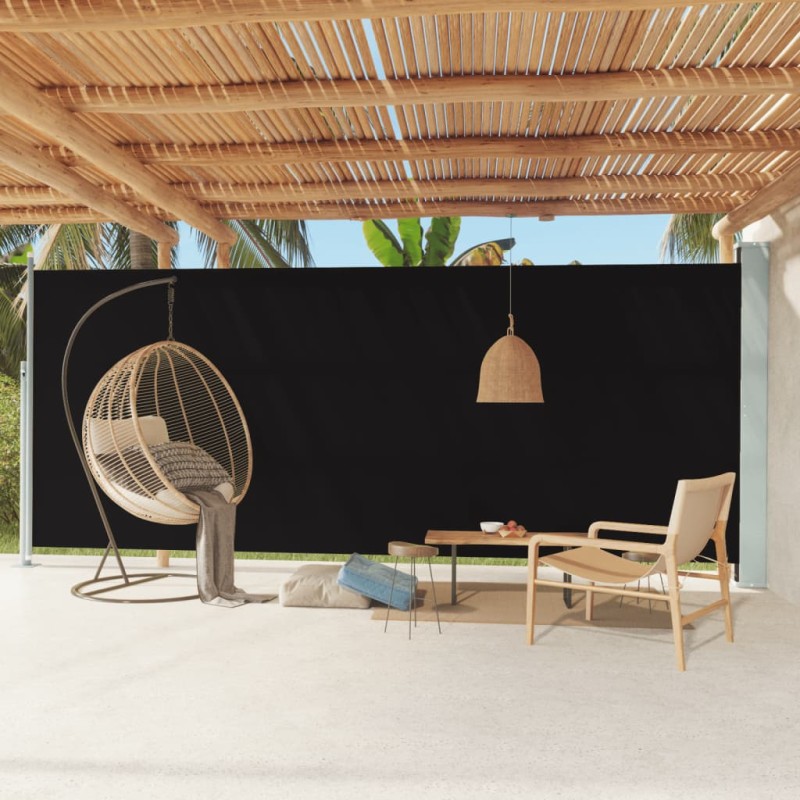 vidaXL Toldo lateral retráctil para patio negro 220x600 cm vidaXL Toldo lateral retráctil para patio negro 220x600 cm
