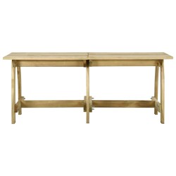 vidaXL Mesa de jardín de madera de pino impregnada 220x74x75 cm 