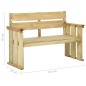 vidaXL Banco de jardín de madera de pino impregnada 121 cm vidaXL Banco de jardín de madera de pino impregnada 121 cm