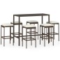 vidaXL Set de bar para jardín 7 pzas y cojines ratán sintético marrón vidaXL Set de bar para jardín 7 pzas y cojines ratán sintético marrón