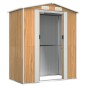 vidaXL Cobertizo jardín acero galvanizado marrón claro 192x108x223 cm vidaXL Cobertizo jardín acero galvanizado marrón claro 192x108x223 cm