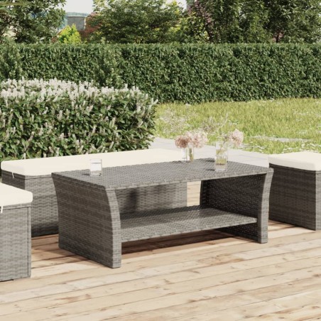 vidaXL Mesa de centro ratán sintético gris 100x50x40 cm