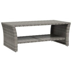 vidaXL Mesa de centro ratán sintético gris 100x50x40 cm