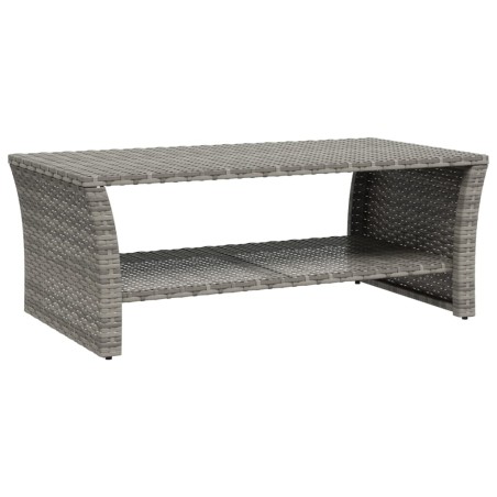 vidaXL Mesa de centro ratán sintético gris 100x50x40 cm