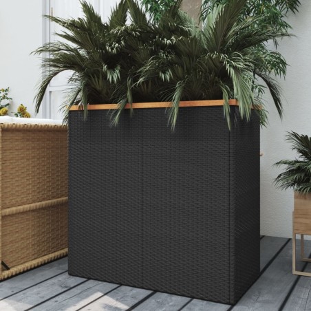 vidaXL Jardinera de ratán sintético negra 80x40x80 cm