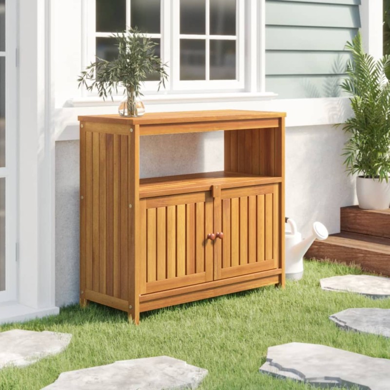 vidaXL Mesa consola de jardín madera maciza acacia 80x35x75 cm vidaXL Mesa consola de jardín madera maciza acacia 80x35x75 cm