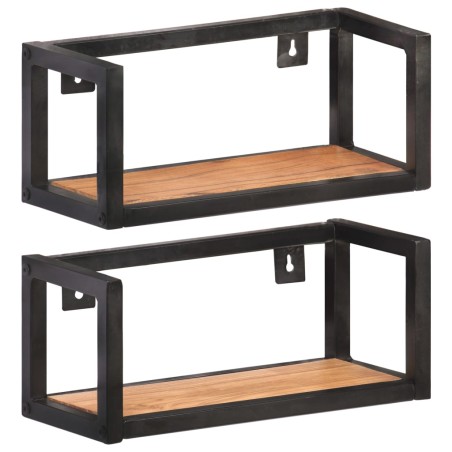 vidaXL Estantes de pared 2 unidades 40 cm madera maciza acacia