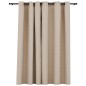 vidaXL Cortina opaca con ojales look de lino beige 290x245 cm vidaXL Cortina opaca con ojales look de lino beige 290x245 cm