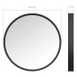 vidaXL Espejo de pared negro 30 cm vidaXL Espejo de pared negro 30 cm