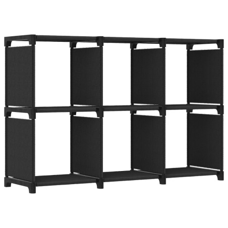 vidaXL Estantería de 6 cubos de tela negra 103x30x72,5 cm