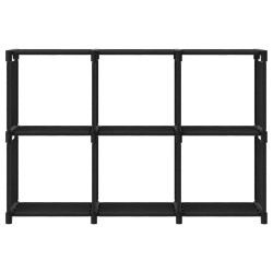 vidaXL Estantería de 6 cubos de tela negra 103x30x72,5 cm