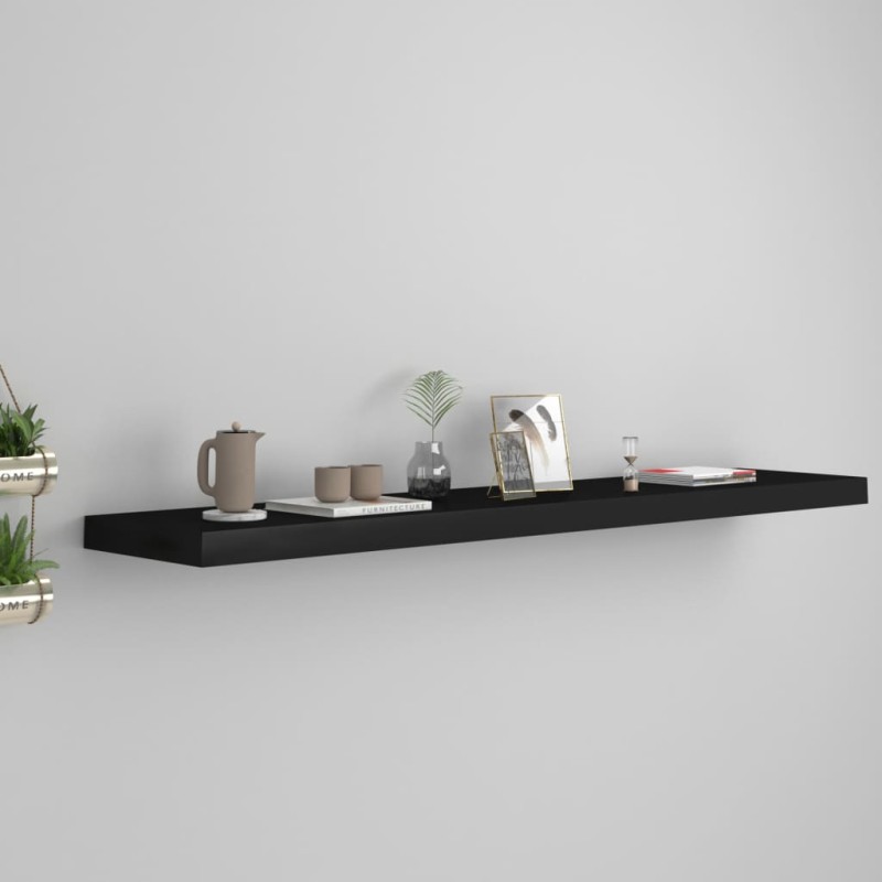 vidaXL Estante flotante de pared MDF negro 120x23,5x3,8 cm vidaXL Estante flotante de pared MDF negro 120x23,5x3,8 cm