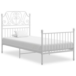 vidaXL Estructura de cama de metal blanco 100x200 cm
