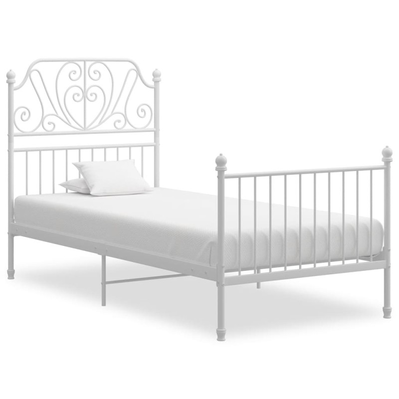 vidaXL Estructura de cama de metal blanco 100x200 cm vidaXL Estructura de cama de metal blanco 100x200 cm