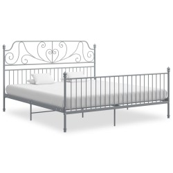 vidaXL Estructura de cama de metal gris 180x200 cm  