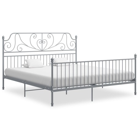 vidaXL Estructura de cama de metal gris 180x200 cm  