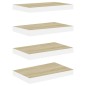 vidaXL Estante flotante de pared 4 uds MDF roble y blanco 40x23x3,8 cm vidaXL Estante flotante de pared 4 uds MDF roble y blanco 40x23x3,8 cm