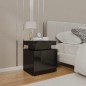 vidaXL Mesita de noche madera de ingeniería negro brillo 45x35x52 cm vidaXL Mesita de noche madera de ingeniería negro brillo 45x35x52 cm