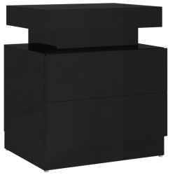 vidaXL Mesita de noche madera de ingeniería negro brillo 45x35x52 cm