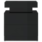 vidaXL Mesita de noche madera de ingeniería negro brillo 45x35x52 cm vidaXL Mesita de noche madera de ingeniería negro brillo 45x35x52 cm