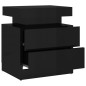 vidaXL Mesita de noche madera de ingeniería negro brillo 45x35x52 cm vidaXL Mesita de noche madera de ingeniería negro brillo 45x35x52 cm